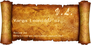 Varga Leonidász névjegykártya